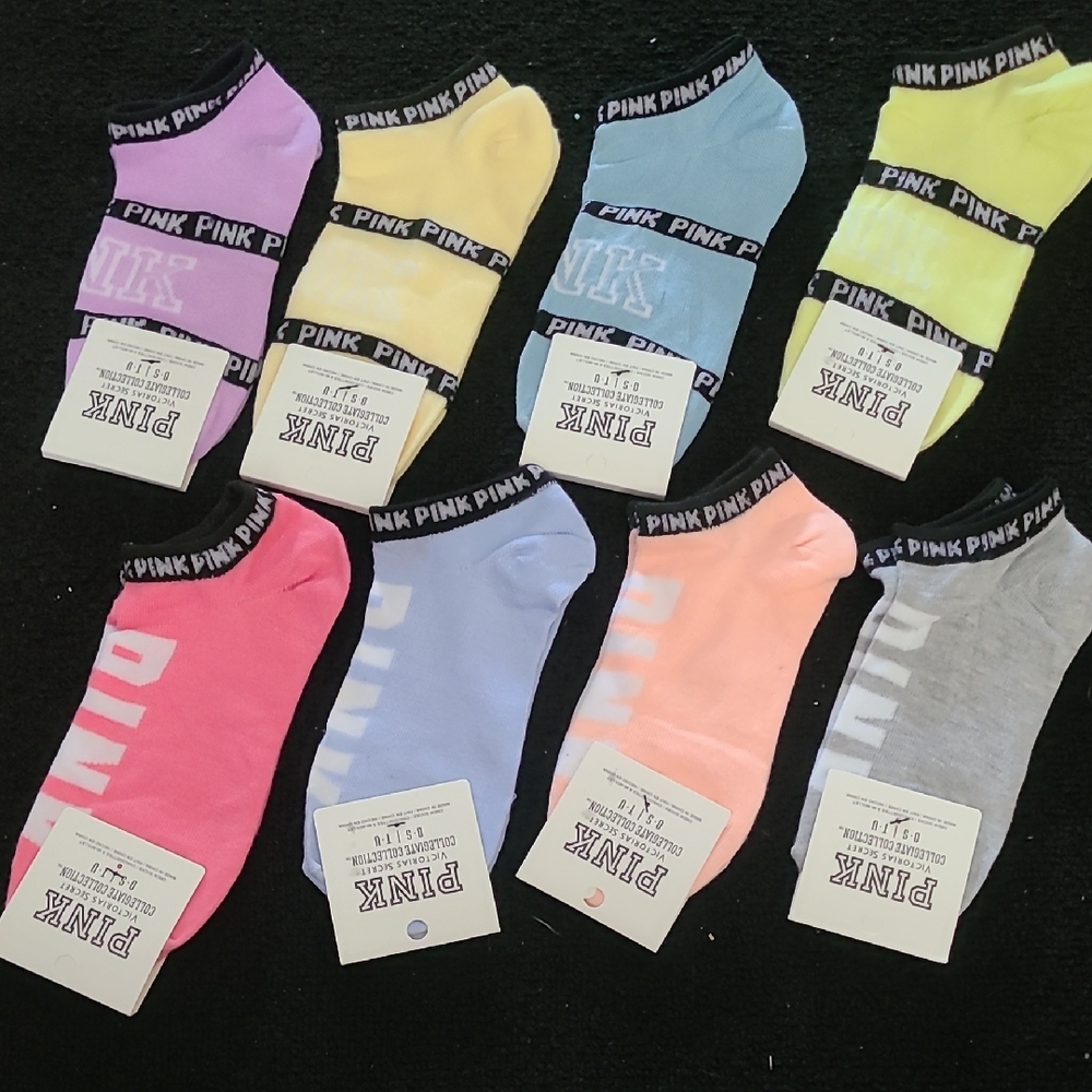 PINK Victoria's Secret Vibrant Ankle Socks 6$ Each